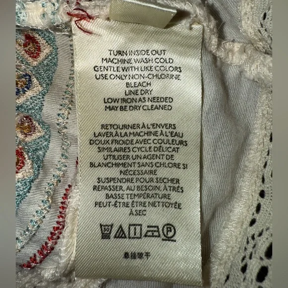 Anthropologie Kayla Cream Embroidered Peasant Blouse Sz Med Retail $138 - Picture 8 of 9
